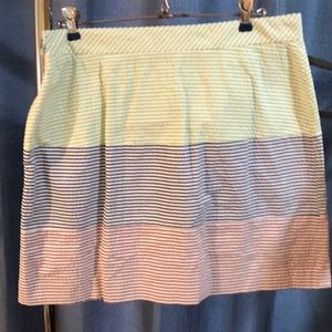 Seer sucker tri-colored skirt